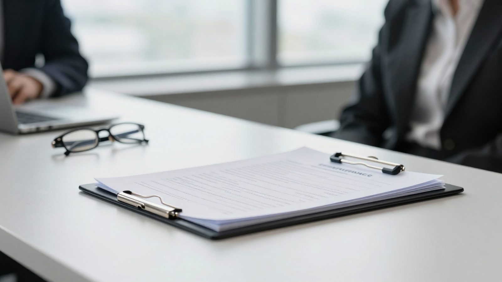 Contrat d'assurance sur une table de négociation
