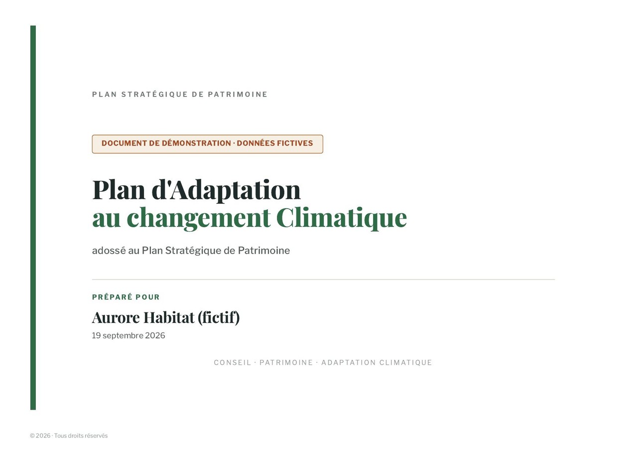 Rapport PSP-PAC, couverture (cas fictif Aurore)